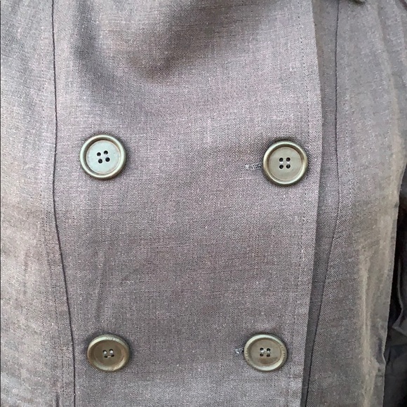 Charcoal Black Button Down Trench Jacket - Picture 6 of 9